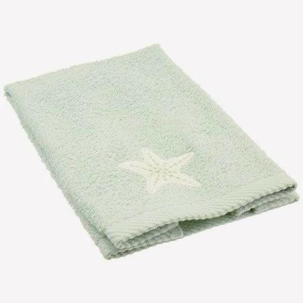Avanti Linens Sequin Shells Beachy Cotton 11" x 18" Fingertip Towel